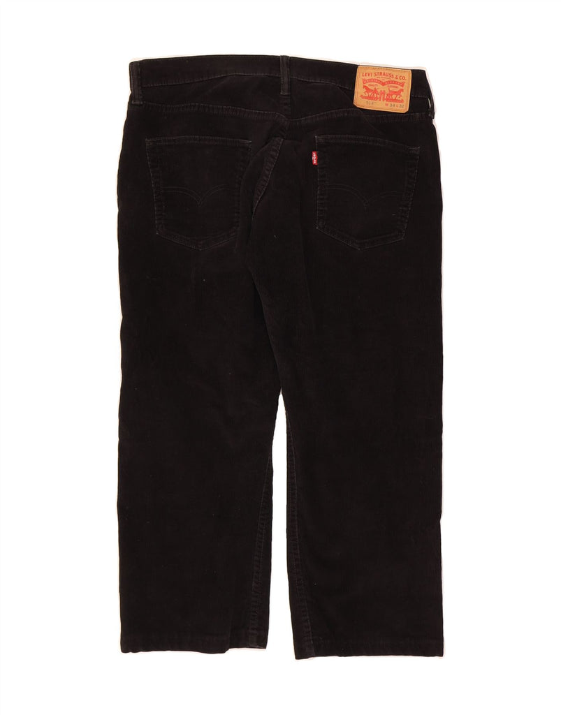 LEVI'S Mens 514 Corduroy Straight Cropped Trousers W34 L24 Black Cotton Vintage Levi's and Second-Hand Levi's from Messina Hembry 