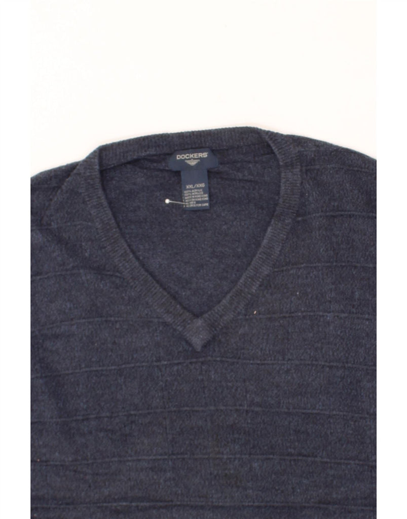 DOCKERS Mens Vest Tank Top 2XL Navy Blue Acrylic Vintage Dockers and Second-Hand Dockers from Messina Hembry 