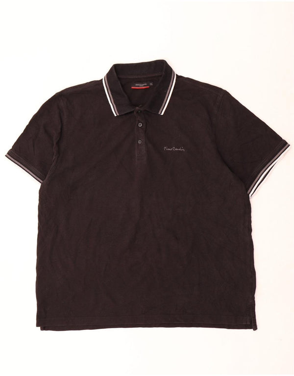 Pierre Cardin Mens Polo Shirt 3XL Black Cotton