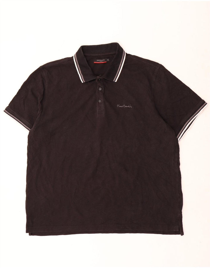 Pierre Cardin Mens Polo Shirt 3XL Black Cotton
