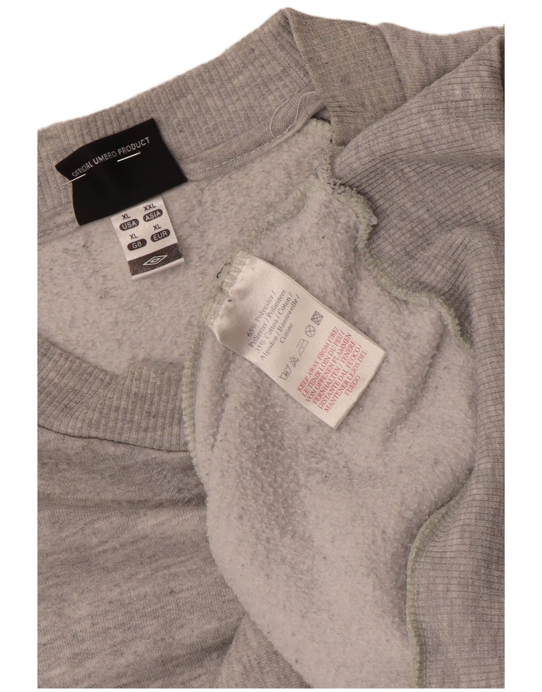 Umbro Mens Sweatshirt Jumper XL Grey Polyester