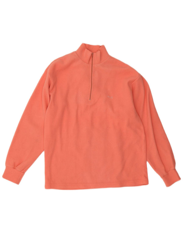 Fila Mens Zip Neck Fleece Jumper IT 46 Small Pink