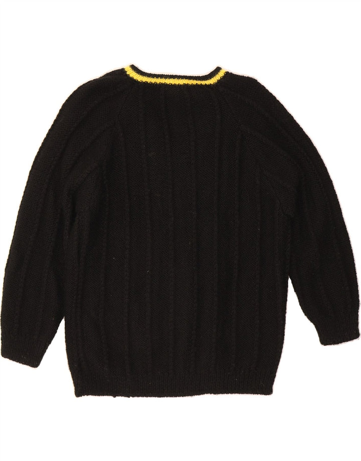 VINTAGE Womens V-Neck Jumper Sweater UK 14 Large Black Vintage Vintage and Second-Hand Vintage from Messina Hembry 
