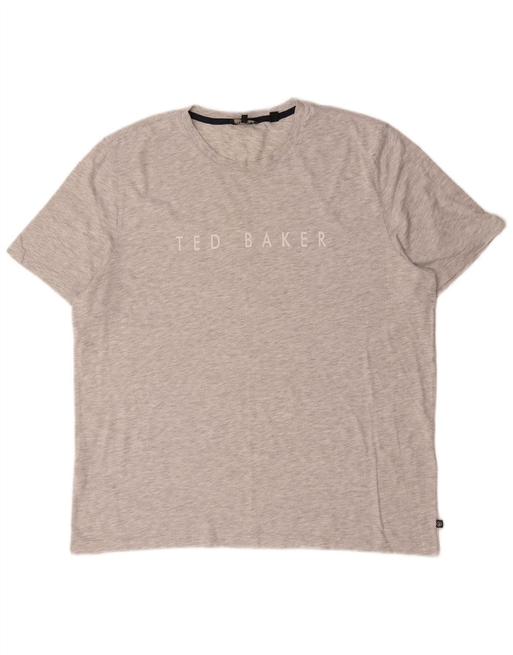 Ted Baker Mens Graphic T-Shirt Top Size 6 2XL Grey Flecked Cotton