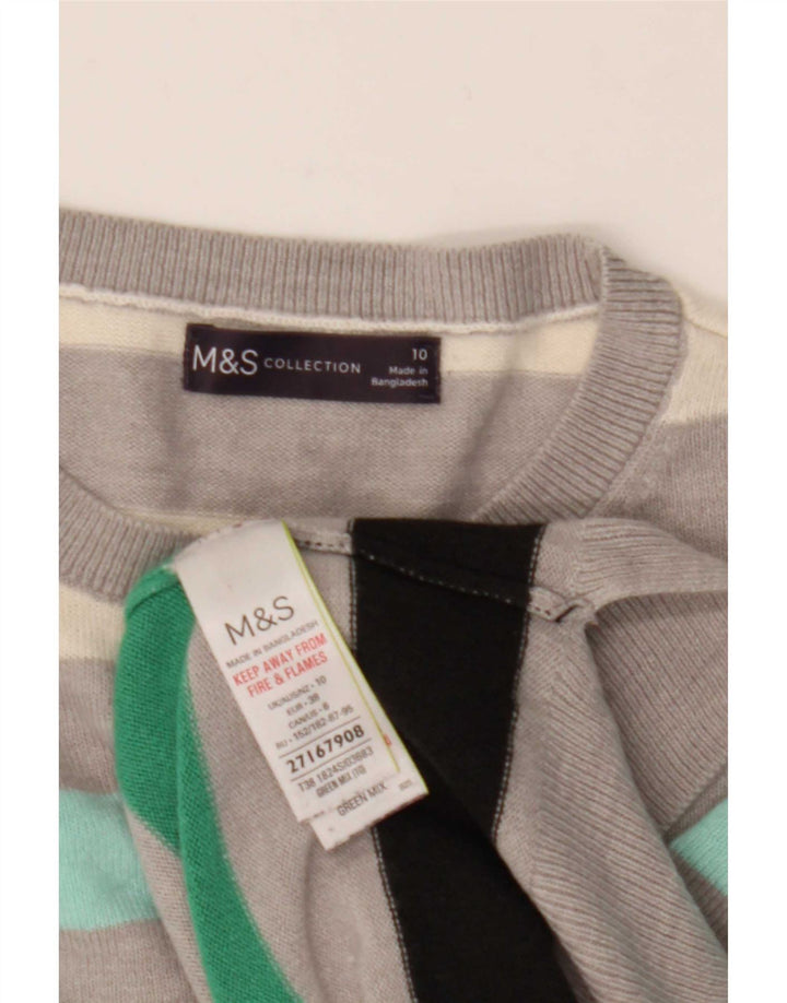 Marks & Spencer Womens Crew Neck Jumper Sweater UK 10 Small Multicoloured