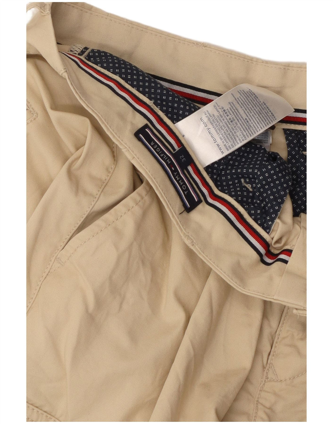 Tommy Hilfiger Mens Cargo Shorts W32 Medium Beige Cotton