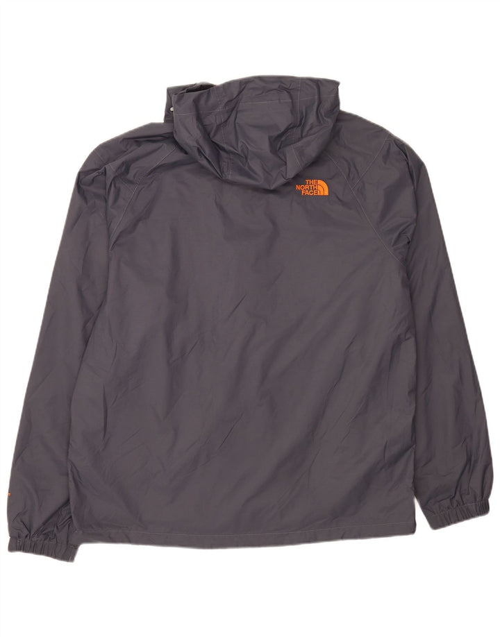 The North Face Mens Hooded Rain Jacket UK 40 Large Grey Nylon