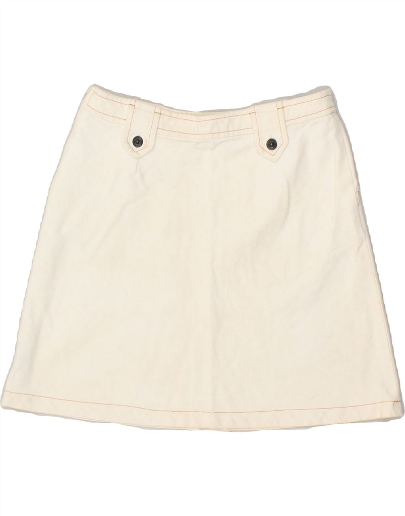 ICEBERG Girls Graphic Denim Skirt 11-12 Years W25  Off White Cotton | Vintage Iceberg | Thrift | Second-Hand Iceberg | Used Clothing | Messina Hembry 