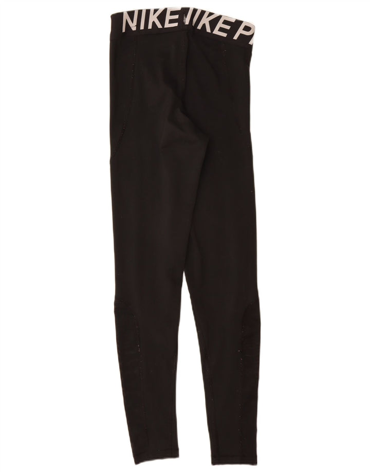 Nike Womens Graphic Leggings UK 10 Small  Black Polyester
