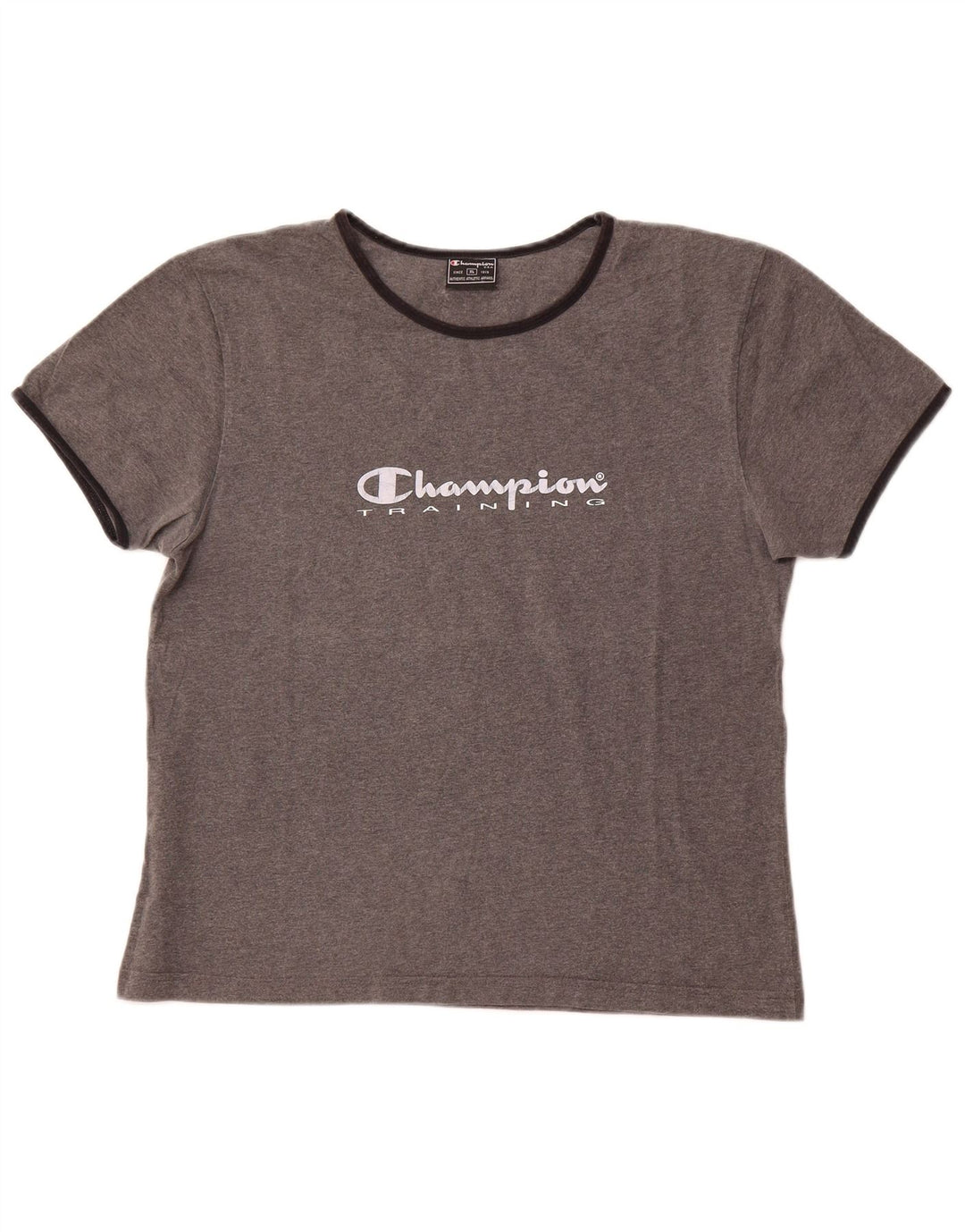 CHAMPION Womens Graphic T-Shirt Top UK 18 XL Grey Cotton