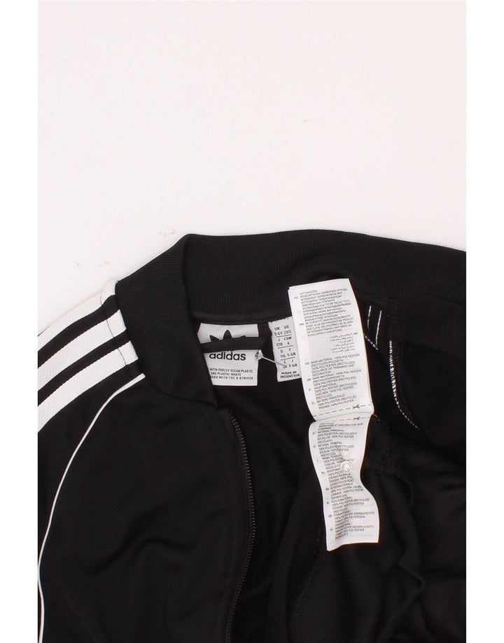 Adidas Girls Tracksuit Top Jacket 5-6 Years Black Polyester