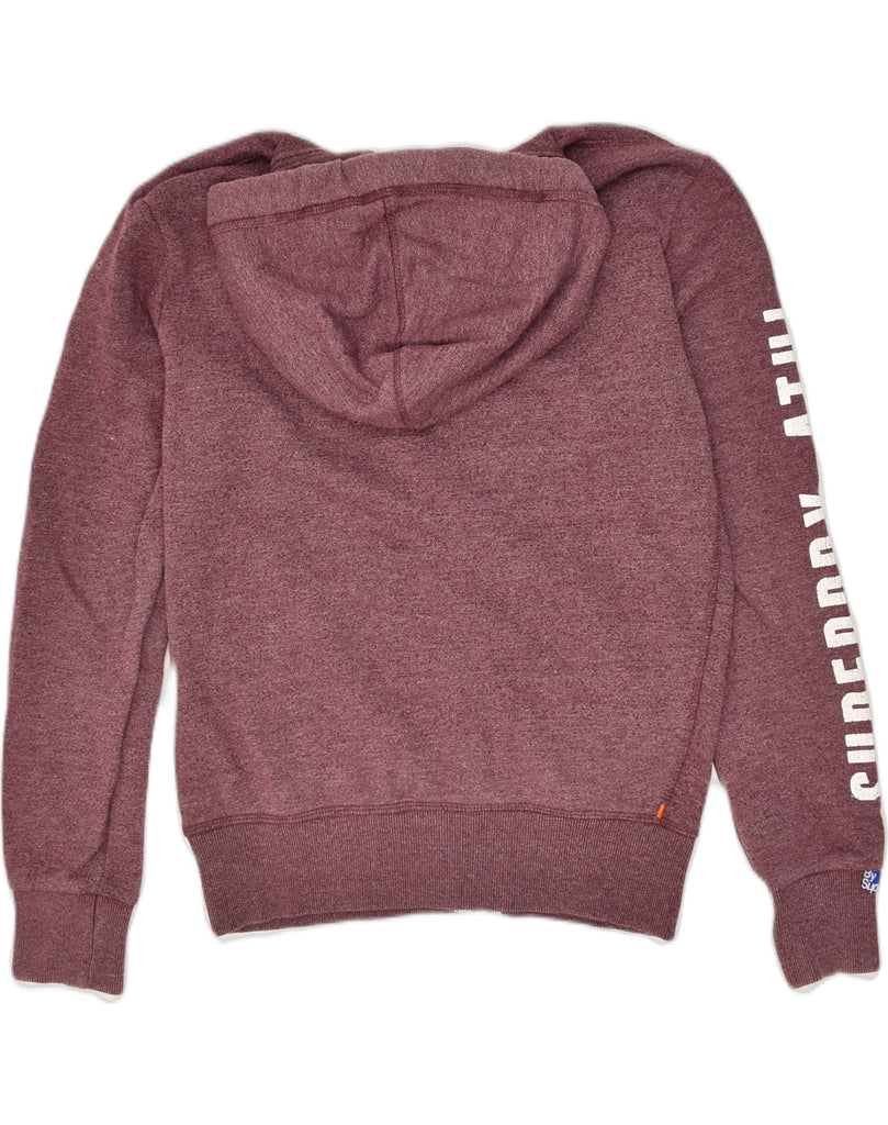 SUPERDRY Mens Graphic Zip Hoodie Sweater Small Burgundy Cotton | Vintage Superdry | Thrift | Second-Hand Superdry | Used Clothing | Messina Hembry 