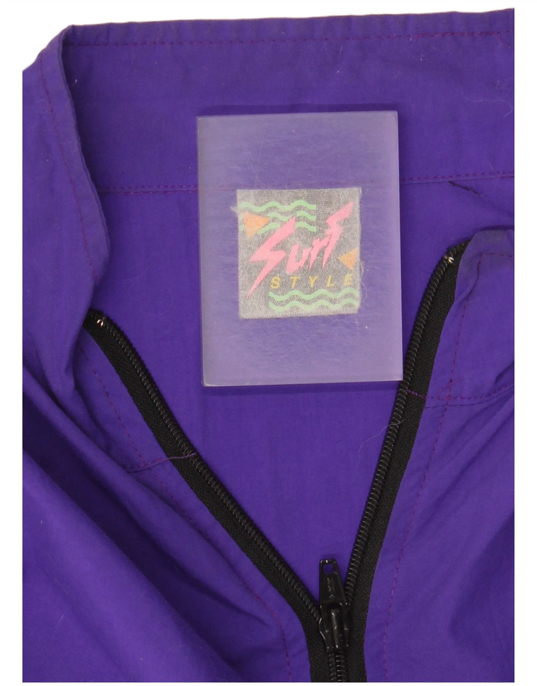 Vintage Mens Pullover Tracksuit Top Jacket One Size Purple Nylon