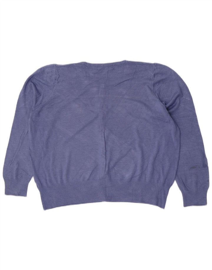 Marks & Spencer Womens Crop Cardigan Sweater UK 18 XL Blue
