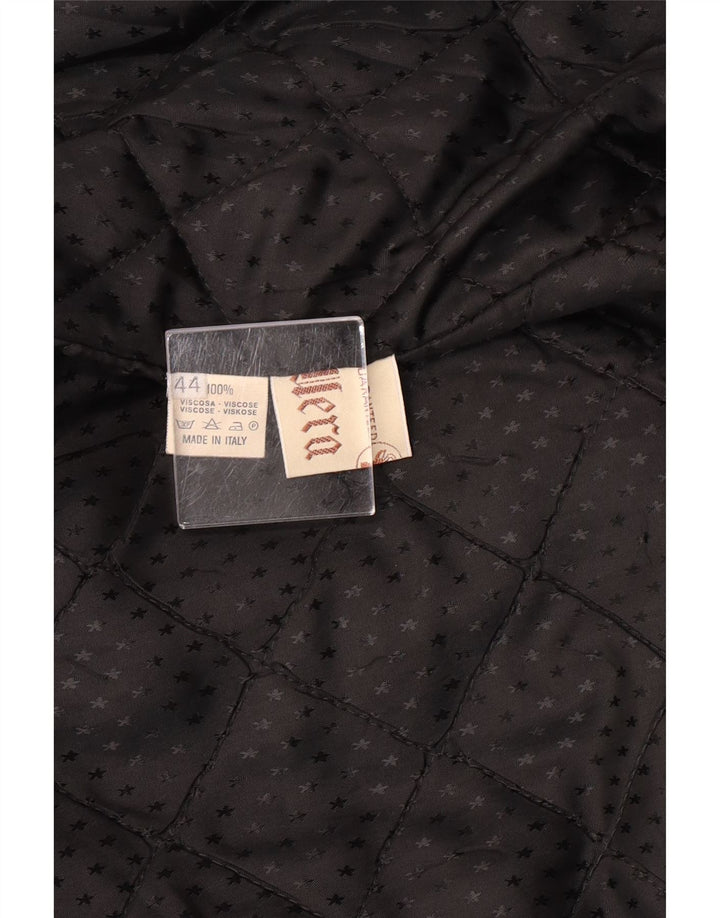 Vintage Womens Oversized Leather Coat IT 44 Medium Black Leather Classic