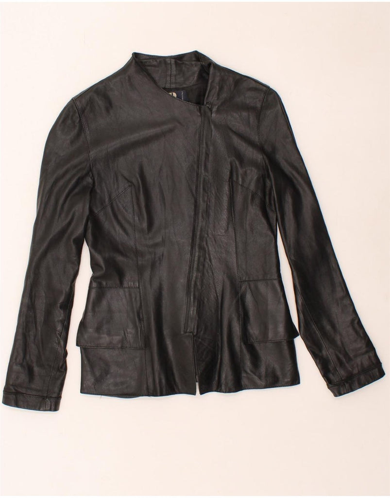 VINTAGE Womens Leather Jacket IT 42 Medium Black Leather Vintage Vintage and Second-Hand Vintage from Messina Hembry 