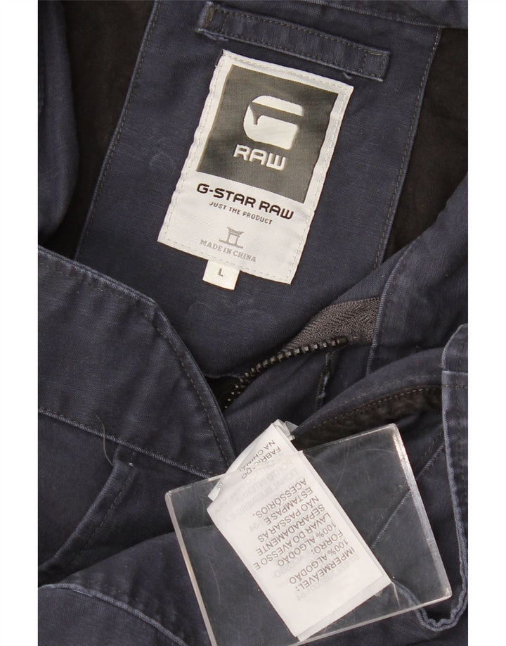 G-STAR Womens Utility Jacket UK 16 Large Navy Blue Cotton
