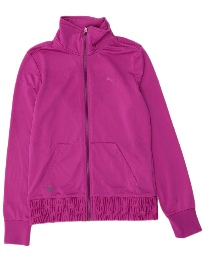 Puma Womens Tracksuit Top Jacket UK 10 Small Pink Polyester