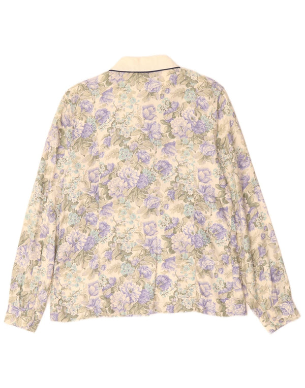 EMMANUEL SCHVILI Womens Shirt Blouse UK 16 Large Beige Floral