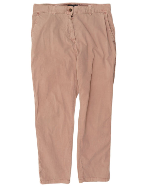 Marks & Spencer Womens Slim Chino Trousers UK 12 Medium W30 L28 Pink Cotton