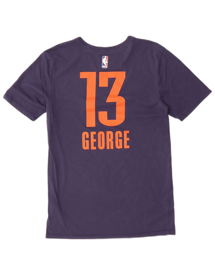 NIKE Mens Dri Fit Graphic T-Shirt Top Small Navy Blue Cotton