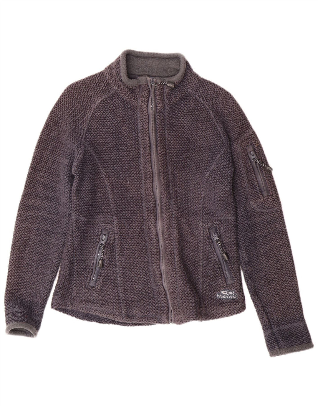 WEIRD FISH Womens Tracksuit Top Jacket UK 10 Small  Navy Blue Cotton