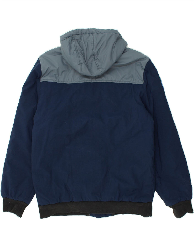 ADIDAS Mens Hooded Padded Jacket UK 42 XL Navy Blue Colourblock Polyester | Vintage Adidas | Thrift | Second-Hand Adidas | Used Clothing | Messina Hembry 