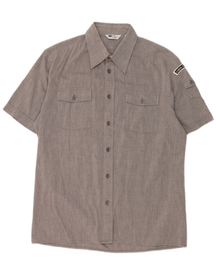 LEVI'S Mens Short Sleeve Shirt Large Grey Cotton