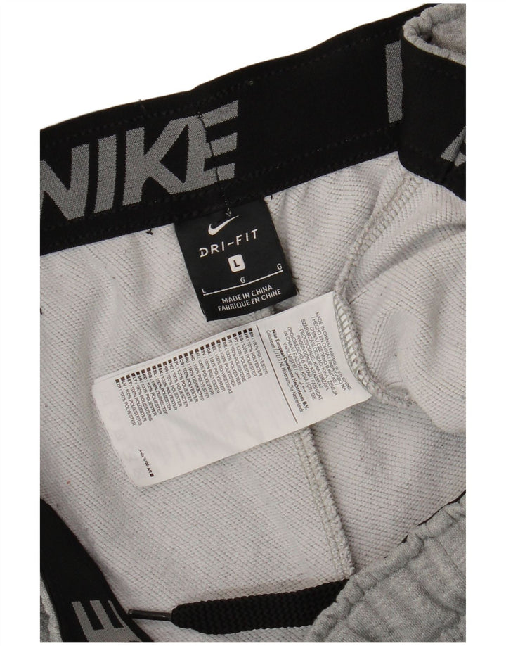 Nike Mens Dri Fit Tracksuit Trousers Joggers Large  Grey Polyester