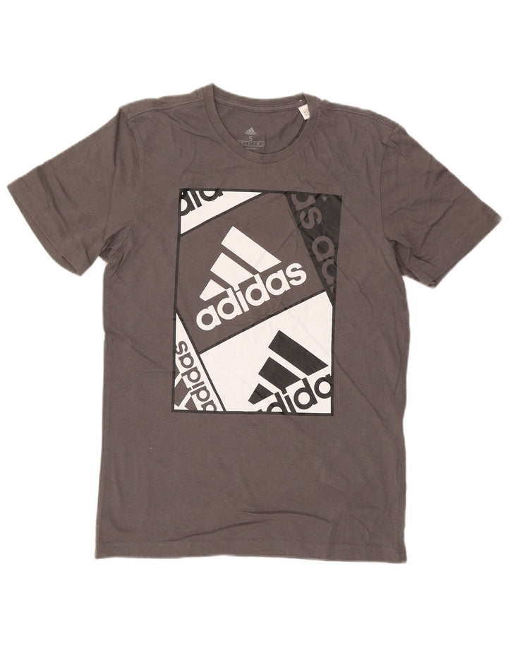 Adidas Mens Graphic T-Shirt Top Small Grey Cotton