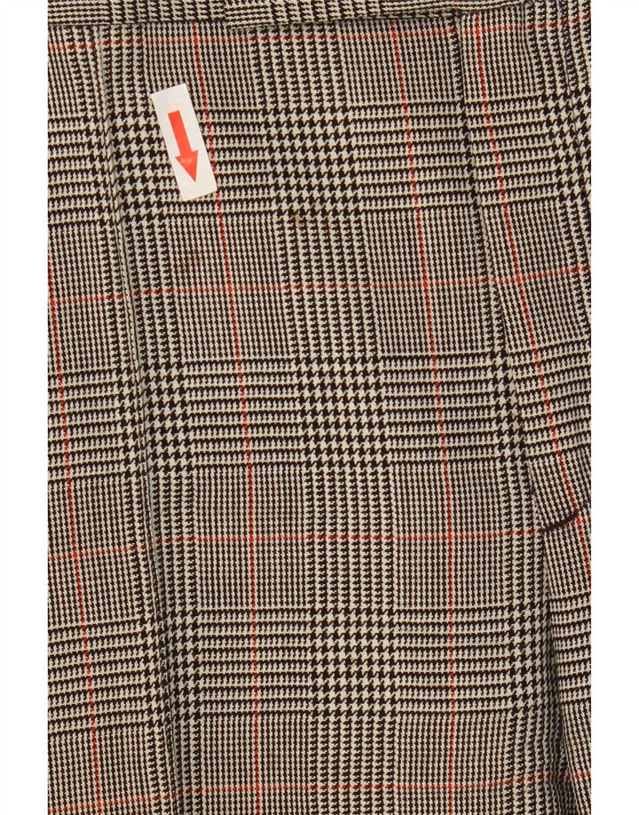 Zara Womens Bootcut Suit Trousers EU 38 Small W28 L32 Grey Houndstooth Wool