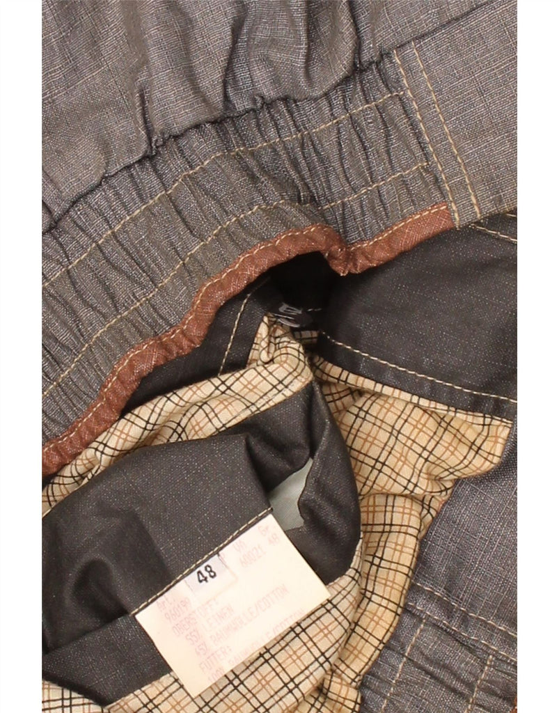 PIONEER Mens Bomber Jacket IT 48 Medium Grey Colourblock Linen Vintage Pioneer and Second-Hand Pioneer from Messina Hembry 