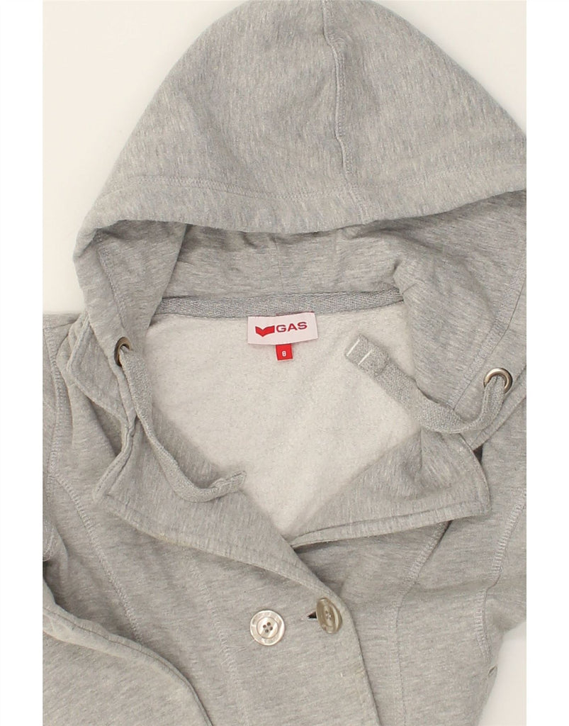 GAS Girls Hooded Bomber Jacket 7-8 Years Grey Cotton | Vintage Gas | Thrift | Second-Hand Gas | Used Clothing | Messina Hembry 