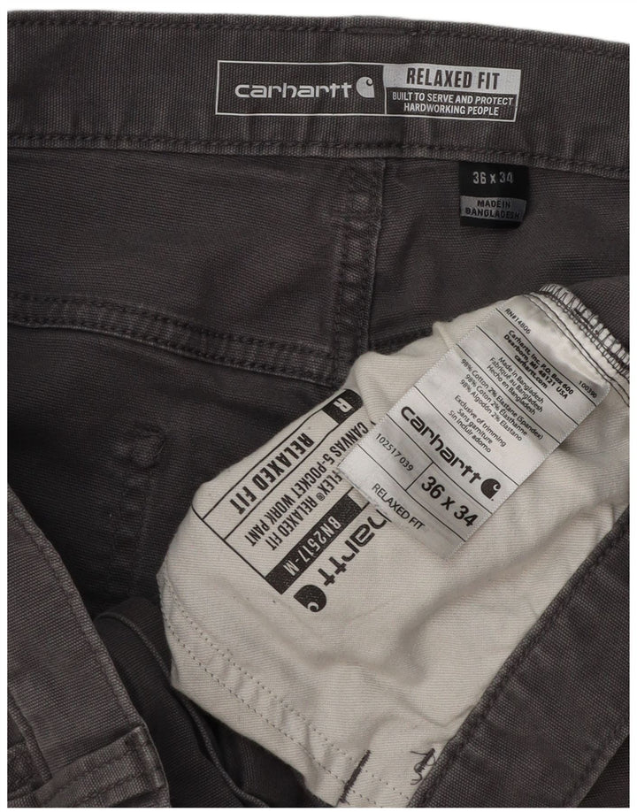 CARHARTT Mens Relaxed Fit Cargo Trousers W36 L32 Grey