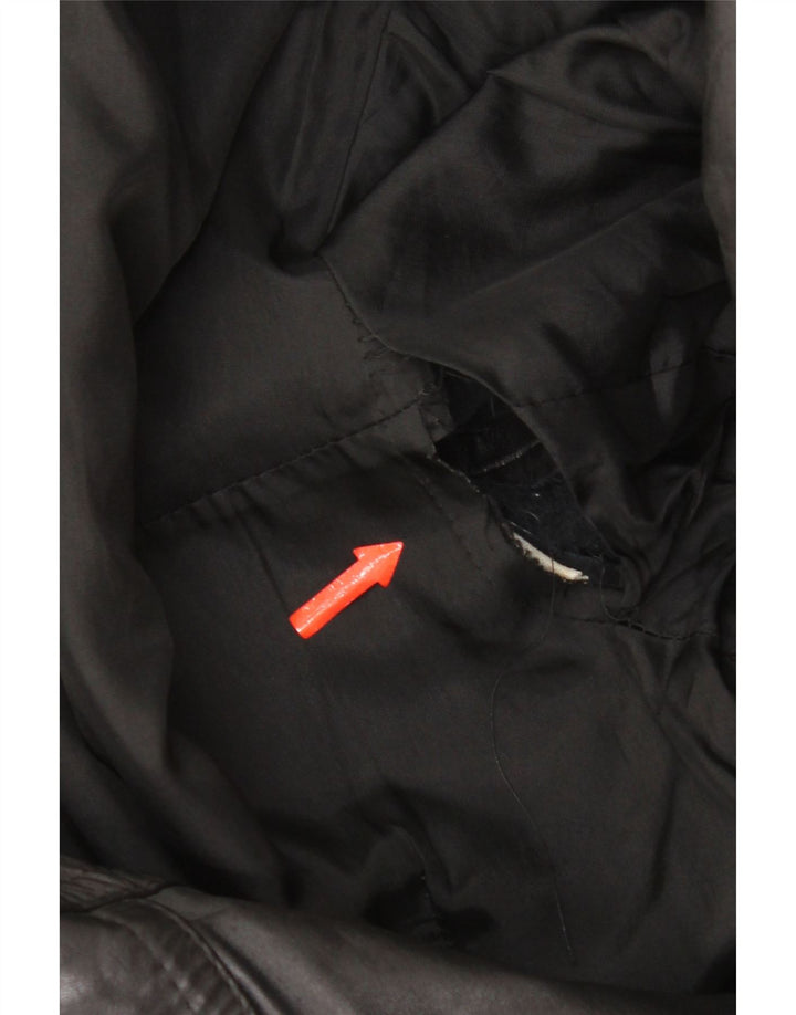 Vintage Mens Leather Jacket UK 38 Medium Black Leather