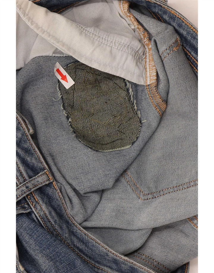 Zara Womens Distressed Straight Jeans EU 42 Large W32 L26 Blue