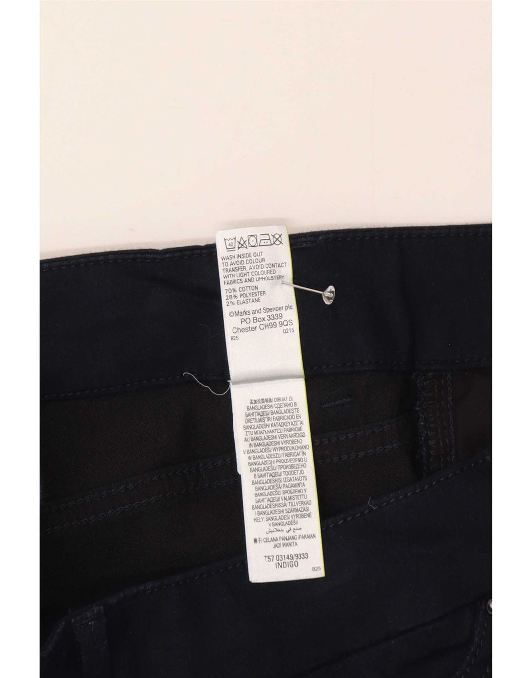 Marks & Spencer Womens Jegging Jeans UK 14 Medium W30 L30 Navy Blue Cotton