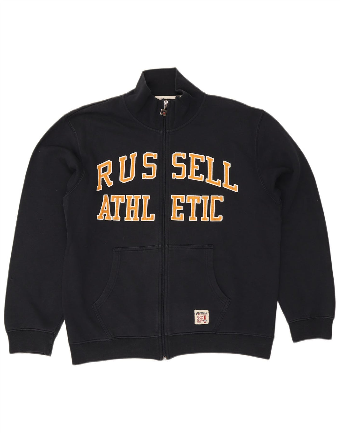 Russell Athletic Mens Graphic Tracksuit Top Jacket Large Navy Blue Cotton