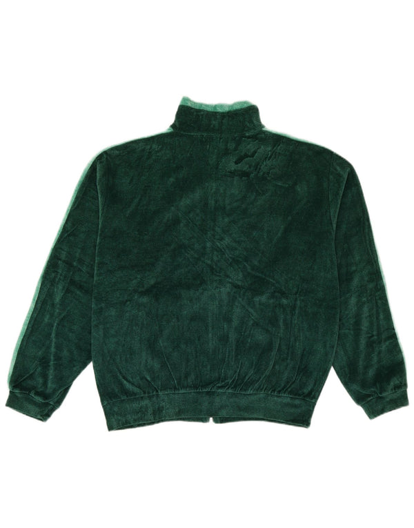 Vintage Womens Oversized Tracksuit Top Jacket UK 16 Large Green Colourblock