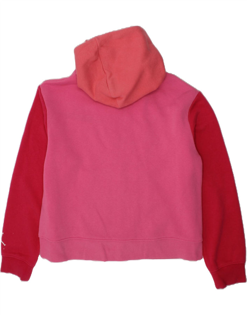 NIKE Girls Graphic Hoodie Jumper 13-14 Years XL  Pink Colourblock Cotton Vintage Nike and Second-Hand Nike from Messina Hembry 