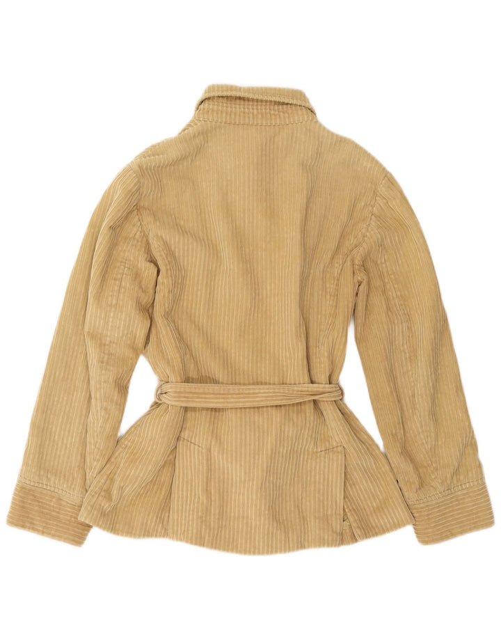 Belfe & Belfe Womens Oversized Corduroy Jacket UK 10 Small Beige Cotton