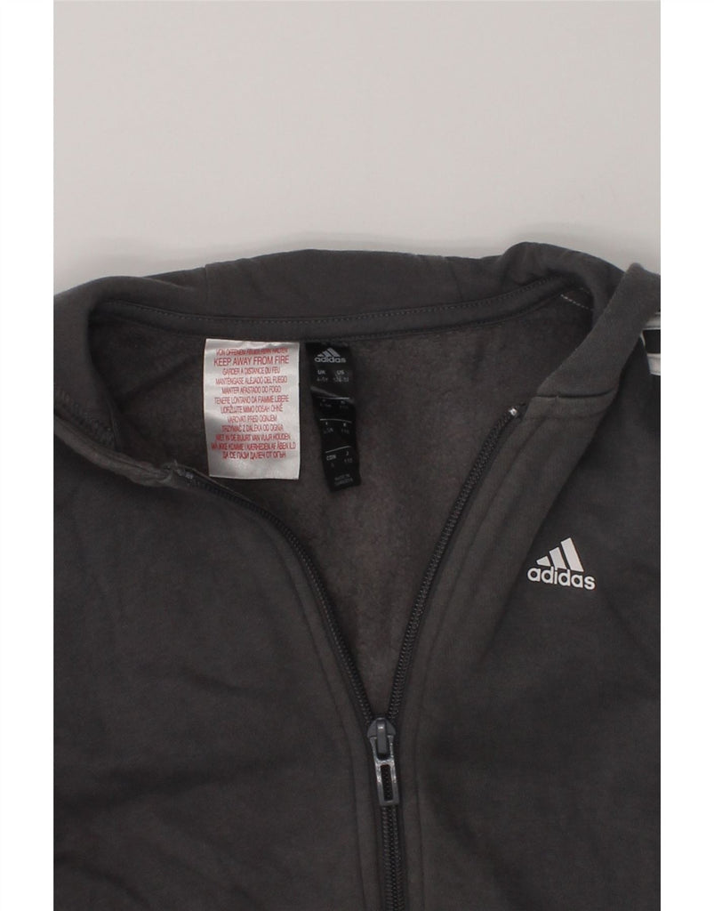 ADIDAS Boys Zip Hoodie Sweater 4-5 Years Grey Cotton | Vintage Adidas | Thrift | Second-Hand Adidas | Used Clothing | Messina Hembry 