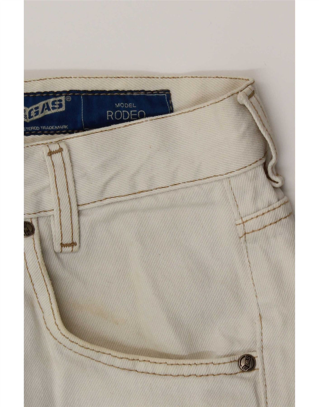 Gas Mens Tapered Jeans W32 L30 White Cotton