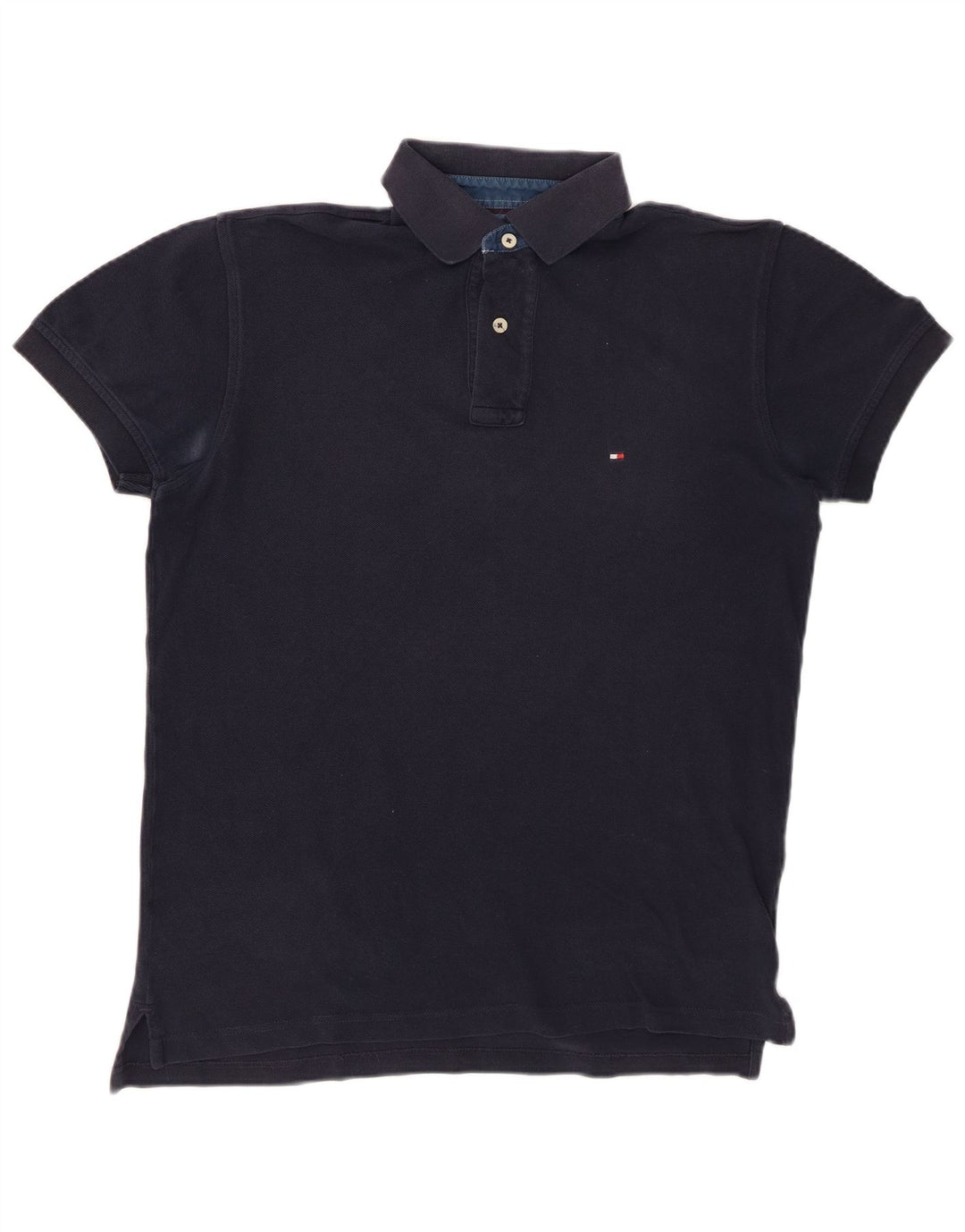 TOMMY HILFIGER Mens Polo Shirt Small Navy Blue Cotton
