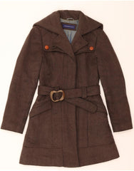 TRUSSARDI Womens Trench Coat IT 44 Medium Brown Wool