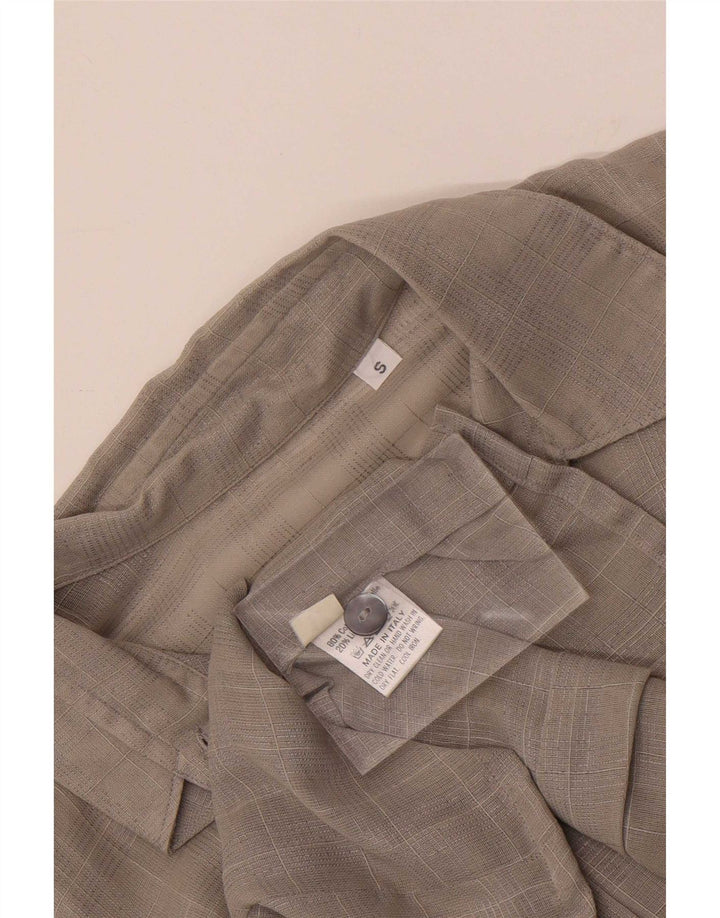 Vintage Womens Shirt UK 10 Small Grey Check Cotton