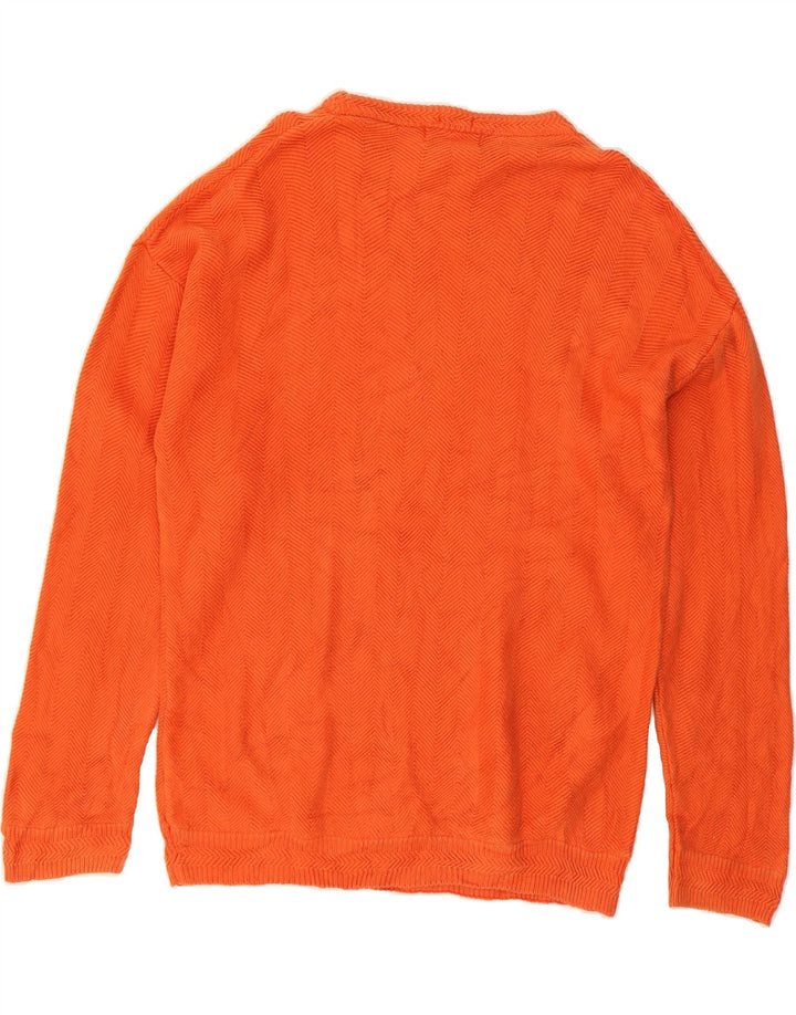 CHAPS Mens Boat Neck Jumper Sweater Large Orange Cotton Vintage Chaps and Second-Hand Chaps from Messina Hembry 
