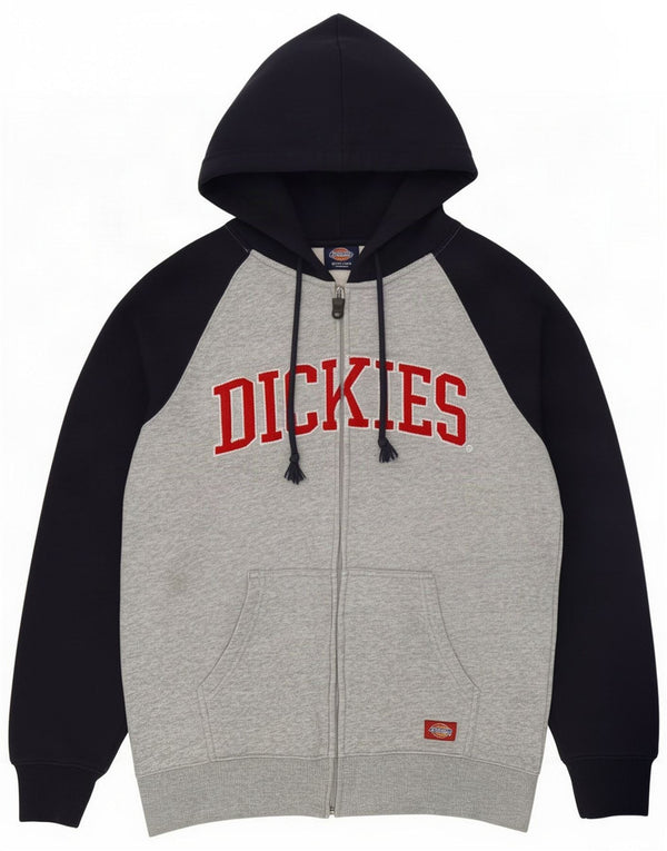 Dickies Mens Zip Hoodie Sweater Medium Grey Colourblock