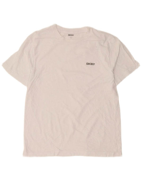 Dkny Boys T-Shirt Top 15-16 Years Large White Cotton