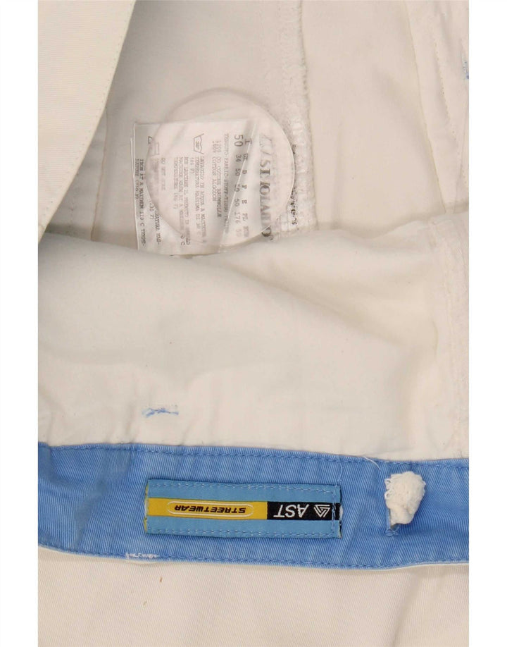 AST Mens Cargo Shorts W34 Large White Cotton